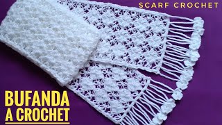 Hermosa Bufanda Tejida a Crochet Paso a PasoHow to Crochet Scarf for WomanChalina a Ganchillo [upl. by Hoskinson]