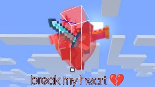 baby break my heart 💔  PRO Minecraft mobile combotage [upl. by Purse382]