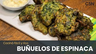 CÓMO hacer BUÑUELOS de ESPINACA [upl. by Bandler161]