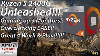 Ryzen 5 2400g Overclocking Eyefinity Multiple Displays Three Screen Gaming [upl. by Salis262]