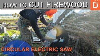 How to cut firewood  circular electric saw [upl. by Ellene]