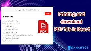 Printing and download PDF file in React [upl. by Htor152]