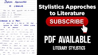 Stylistic Approaches to LiteratureLiterature as Text Discourse and Communication [upl. by Nerraf]