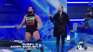 Rusev amp Aiden English Entrance  SmackDown Live December 26 2017 [upl. by Atinuj]