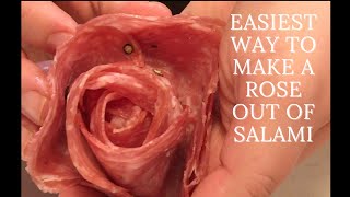 HOW TO MAKE A ROSE OUT OF CURED MEATSALAMICHARCUTERIE BOARDCURED MEAT PRESENTATIONSHORTS [upl. by Tirrag]