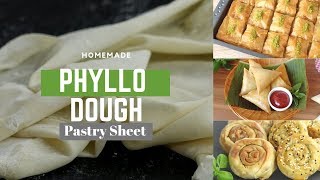 Easy Homemade Filo or Phyllo Dough Recipe Pastry sheet Recipe by Cooking Mate [upl. by Combes109]