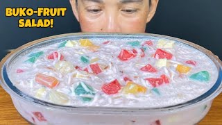 Buko Fruits Salad  Filipino Dessert Mukbang Philippines [upl. by Sang]