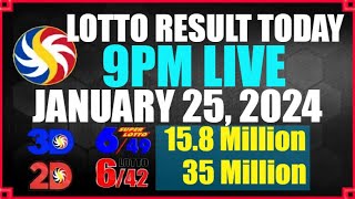 Lotto Result Today January 25 2024 9pm  Ez2 Swertres [upl. by Grath]