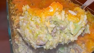 Broccoli Cheese Rice Casserole with Ground Beef Recipe [upl. by Enram]