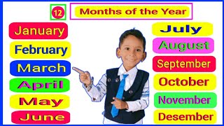 12 Months of the year  Month Name  January February to December  twelve month name  Months [upl. by Ebocaj]