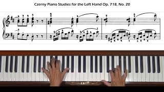 Czerny Piano Studies for the Left Hand Op 718 No 20 Piano Tutorial sped 4x [upl. by Htehpaj]