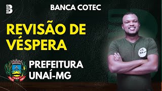 Matemática  Revisão de Véspera  Prefeitura de Unaí MG  Banca COTEC [upl. by Suzanne]