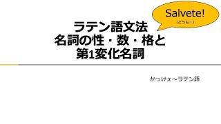 【ラテン語文法】名詞の性・数・格と第1変化名詞 [upl. by Sinned450]