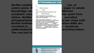 Recommendation Letter for Graduate School Admission [upl. by Hassi518]