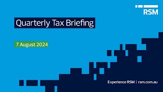 Quarterly Tax Briefing [upl. by Osric768]