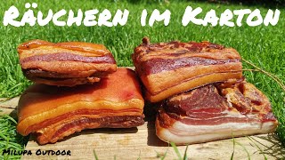 Bacon selber machen  räuchern im Karton  Schritt für Schritt Anleitung [upl. by Guevara78]