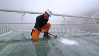 Chinas giant glass bridge hit with sledgehammer  BBC Click [upl. by Anahoj80]