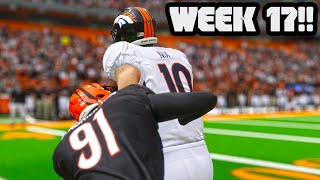 THE CINCINNATI BENGALS VS THE DENVER BRONCOS WEEK 17 SIMULATION MADDEN 25 ROSTERS [upl. by Jaenicke]