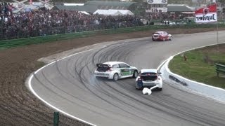 Frode Holte VS Ludvig Hunsbedt  ERC Rallycross Maasmechelen 2011 [upl. by Tollman]