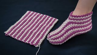 The easiest way to crochet slippers [upl. by Ihpen]