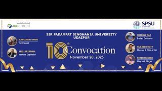 10TH CONVOCATION 20TH NOV 2023 SIR PADAMPAT SINGHANIA UNIVERSITY [upl. by Epuladaugairam]