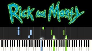 For The Damaged Coda  Rick amp Evil Morty Theme Piano Tutorial  sheets [upl. by Analiese]