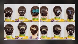 Simple n easy hairbun hairstyle  easy party hairstyles  hairstyle for girls [upl. by Atnoid33]