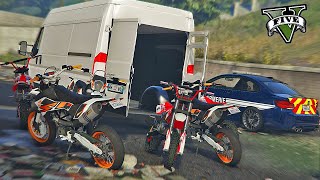 UN CAMION REMPLI DE MOTOS VOLÉES COURSE POURSUITE VS LA GENDARMERIE  GTA V RP MOD [upl. by Abba740]