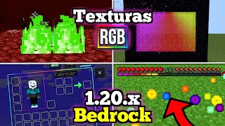 🔴 4 Texturas RGB para Minecraft PE 120X  Agrega RGB a tu Mundo de Minecraft Bedrock 120x [upl. by Tallie]