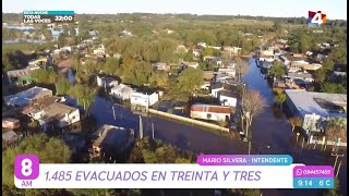 8AM  Inundaciones con 1485 evacuados en Treinta y Tres [upl. by Adnicaj]