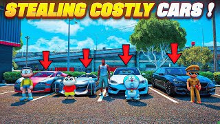 Costly Cars “🚗” Stealing Challenge In GTA5 With Shinchan Doraemon Nobita amp Shiva Hulk😱 Full Fun🤣 [upl. by Trilly]