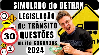 PERGUNTAS da PROVA do DETRAN 2024  EXAME TEÓRICO de LEGISLAÇÃO  SIMULADO do DETRAN QUESTÕES 2024 [upl. by Allain334]