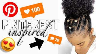 How To TRENDY Pinterest Inspired Criss Cross Rubberband Protective Style  Kinzey Rae [upl. by Houston]