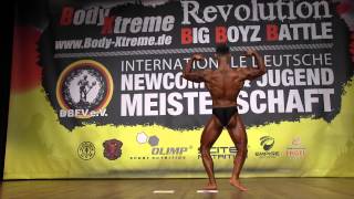 Maximilian Körfgen  Junioren 75kg  German Newcomer Bodybuilding Championship 2015 [upl. by Tattan47]