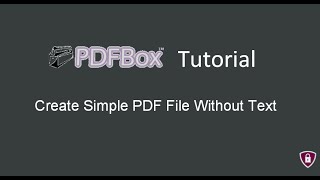 PDF Box Tutorial  2  Create Simple PDF File Without Text in Java [upl. by Godred780]