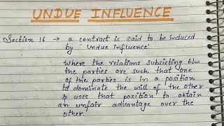 Undue influence  Its Essential  Indian Contract Act 1872 [upl. by Halvaard415]