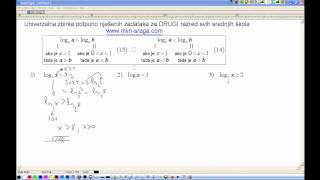 Mala škola matematike 2  LOGARITAMSKE NEJEDNADŽBE  vježba br5 [upl. by Dunc]