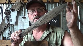 Blacksmithing  Forging A Sting Type Short Sword From A Railroad Clip [upl. by Marienthal322]