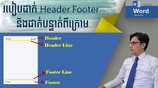 របៀបកំណត់ Header និង Footer ដាក់បន្ទាត់ឱ្យ Header and Footer [upl. by Haden]