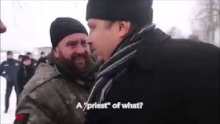 Ukrainian nationalist schismatics seize church and disrespect priest [upl. by Adiesirb266]