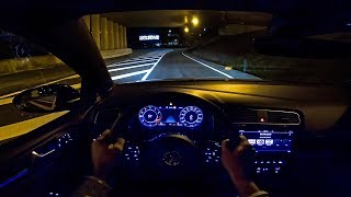 VW Golf R MK75 20 TSI 310HP Akrapovic NIGHT DRIVE POV by AutoTopNL [upl. by Jolanta36]