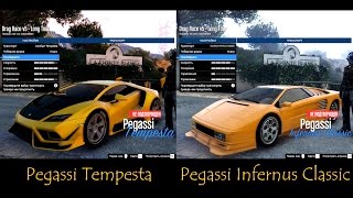 GTA 5 DLC  New Pegassi Infernus Classic VS Pegassi Tempesta Old VS New D [upl. by Nanji]