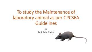 Maintenance of laboratory Animal as per CPCSEA Guidelines [upl. by Glennon]