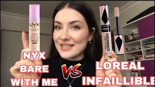 Nyx Bare With Me VS Loreal Infaillible Kapatıcı İncelemesi nyx loreal [upl. by Fidel]