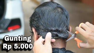 Basic Mens Haircut with Cheap Scissors  Full Overcomb  Barber Tutorial [upl. by Nomrej]