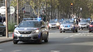 vehicules de police en intervention sur Paris [upl. by Melisent]