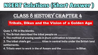 class 8 history chapter 4 short question answer tribals dikus and the vision of a golden age qa [upl. by Ecnahc]