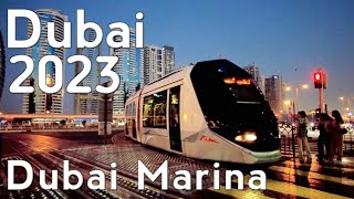 Dubai Marina Night Walking Tour 4K  United Arab Emirates 🇦🇪 [upl. by Laucsap]