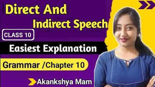 direct and indirect speech class 10 english grammar chapter 10  10th claas english grammar ch 10 [upl. by Hanshaw]