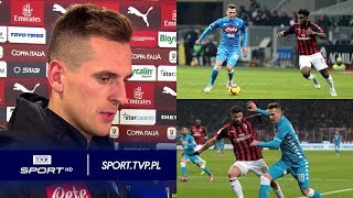 Arkadiusz Milik po meczu AC Milan – Napoli jestem rozczarowany porażka boli [upl. by Fontana]